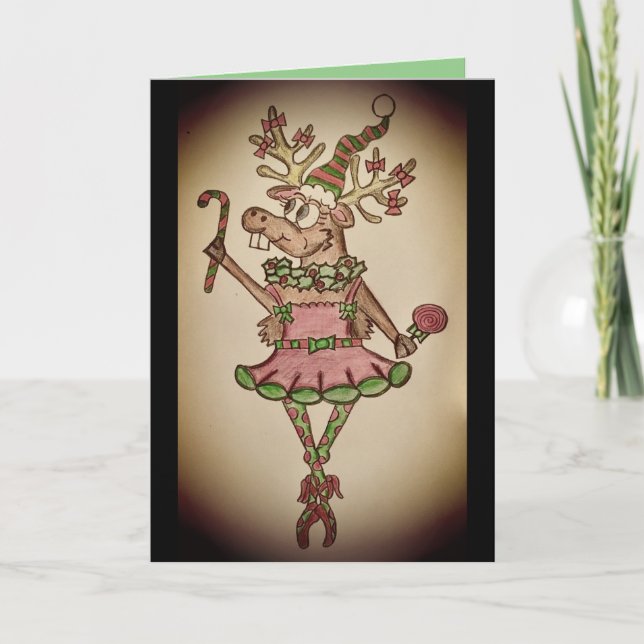 Funny Prancer Christmas Card Karte (Vorderseite)