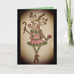 Funny Prancer Christmas Card Karte