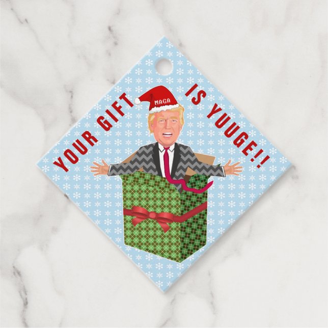 Funny Präsident Donald Trump Weihnachtsjuge Gesche Geschenkanhänger (Vorderseite)