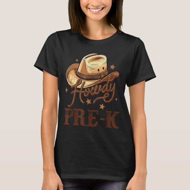 Funny Pre K Country Howdy K Pre Western Rodeo Teac T-Shirt (Vorderseite)
