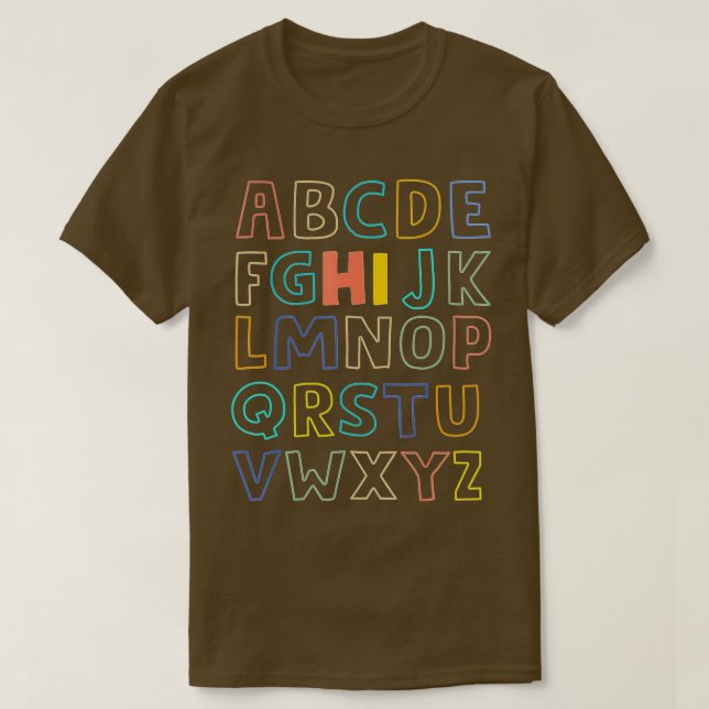 Funny Pre K Kindergarten Hi Alphabet Zurück zum Sc T-Shirt (Design vorne)