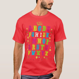 Funny Pre K Kindergarten Hi Alphabet Zurück zum Sc T-Shirt