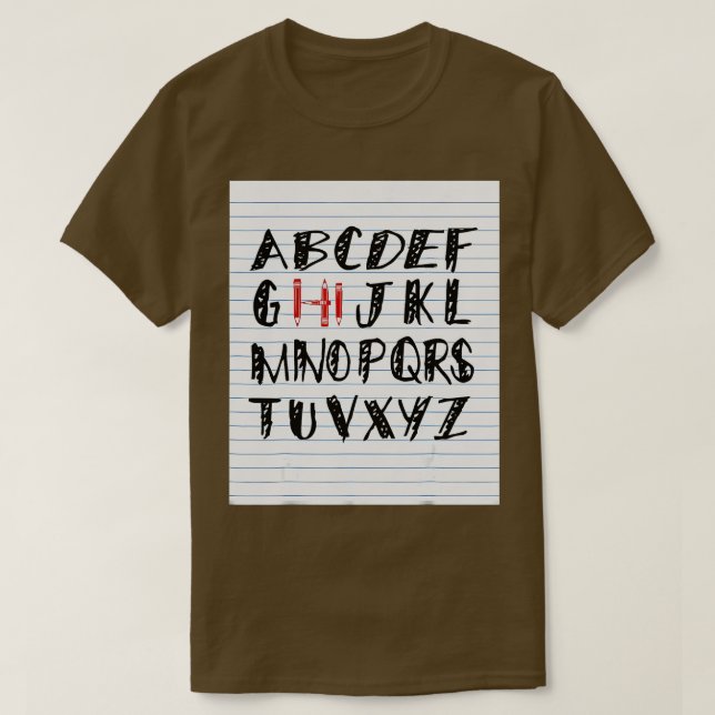 Funny Pre K Kindergarten Hi Alphabet Zurück zum Sc T-Shirt (Design vorne)