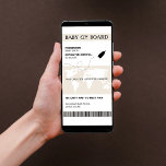 Funny Pregnancy Ankündigung Boarding Pass Style<br><div class="desc">Die perfekte Möglichkeit, Ihre Schwangerschaft in der Welt bekannt zu machen: Unser elektronischer Boarding gibt Schwangerschaftsankündigung durch! Diese einzigartige und lustige Karte zeichnet sich durch ein atemberaubendes Weltkarte-Design und eine charmante Silhouette einer Babyflasche aus. Die Karte enthält drei herzzerwärmende Botschaften: "Unser bestes Abenteuer beginnt", "Wir können nicht warten, Sie zu...</div>