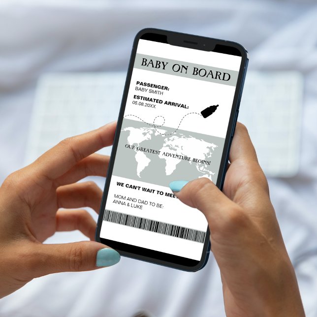 Funny Pregnancy Ankündigung Boarding Pass Style (baby on board boarding pass pregnancy announcement our greatest adventure begins)