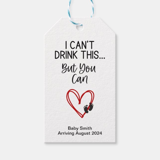 Funny Pregnancy Ankündigung Personalisiert Tag Geschenkanhänger (Vorderseite)