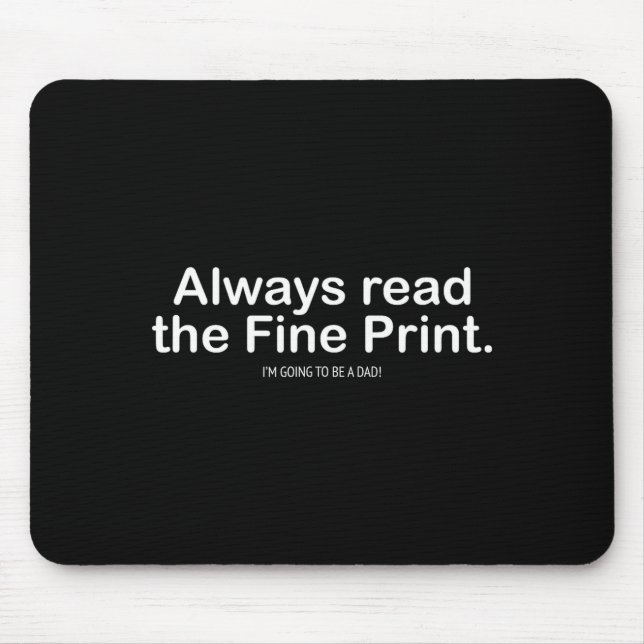 Funny Pregnancy Announcemen For New Dads  Mousepad (Vorne)