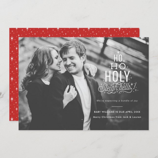 Funny Pregnancy Announction Holiday Card Karte (Vorne/Hinten)