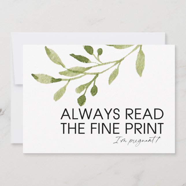 Funny Pregnancy Reveal Ich bin schwanger und habe  Karte (Vorderseite)