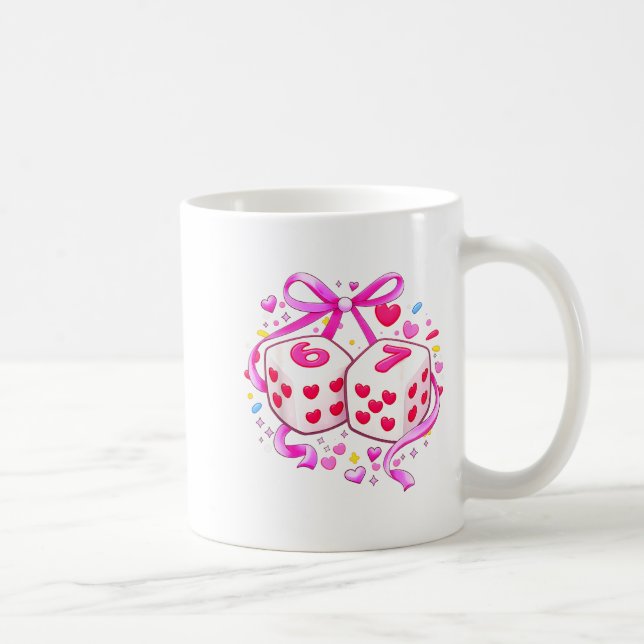 Funny Preppy 67 Valentine Six Seven Dice 6 7 Women Kaffeetasse (Rechts)