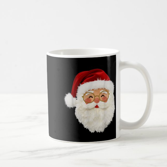 Funny Preppy Realistic Faux Yarn Santa Claus Merry Kaffeetasse (Rechts)