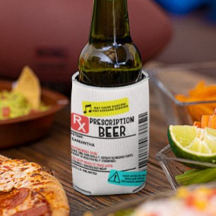 Funny Prescription Beer Warning Label Personalisie Dosenkühler