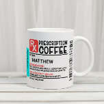 Funny Prescription Coffee Label Personalisiert Reisebecher<br><div class="desc">Dieses Design kann in dem Bereich personalisiert werden, der durch das Ändern des Fotos und/oder Textes zur Verfügung gestellt wird. Sie können auch angepasst werden, indem Sie auf Vorlage personalisieren klicken und dann auf die Schaltfläche klicken, um weitere Optionen anzupassen, um die Hintergrundfarbe zu löschen oder zu ändern, Text hinzuzufügen,...</div>