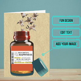 Funny Prescription Flasche Katzen Geburtstag Karte