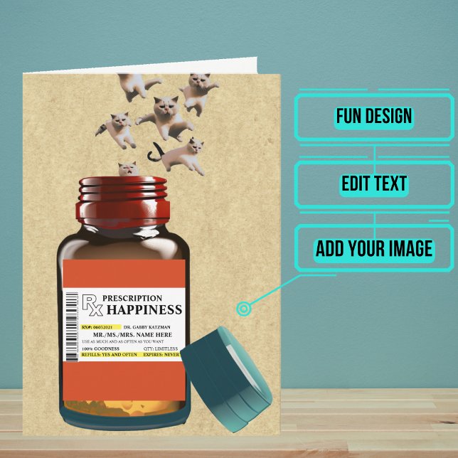 Funny Prescription Flasche Katzen Geburtstag Karte (This is truly a unique and funny card that will warm the hearts of your loved ones. )