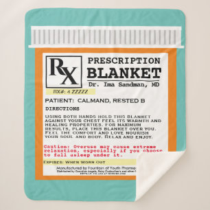 Funny Prescription Get Well Sherpa Blanket Sherpadecke