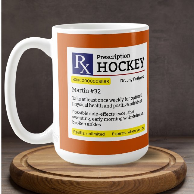 Funny Prescription Hockey Player Tasse (Von Creator hochgeladen)