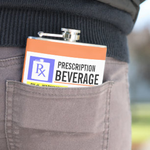 Funny Prescription Label 8 oz. Getränkeflasche Flachmann