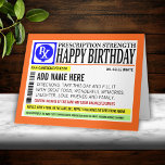 Funny Prescription Label Happy Birthday Gruß Karte<br><div class="desc">Niedliche Geburtstag Grußkarte mit einem vollständig angepassten Vorlagenfeld auf der Vorderseite,  damit Sie es ganz einzigartig machen können. Die Karte ist für Ihre persönliche Nachricht innen leer.</div>