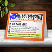 Funny Prescription Label Happy Birthday Gruß