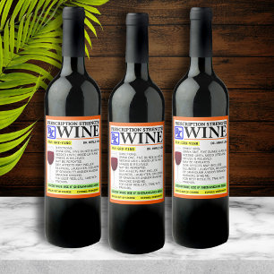 Funny Prescription Red Wine Labels Weinetikett