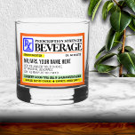 Funny Prescription String Label Rocks Glass Whiskyglas<br><div class="desc">Das sonnige "Rezept" ist aus Stein. Personalisieren Sie jede Zeile oder ändern Sie einfach den Namen und verließ die Erholung,  wie sie ist. Das ideale Geschenk für kleine Geschenke,  21. Geburtstagsfeiern oder für jeden im beruflichen medizinischen Bereich,  der gelegentlich einen Drink genießt.</div>