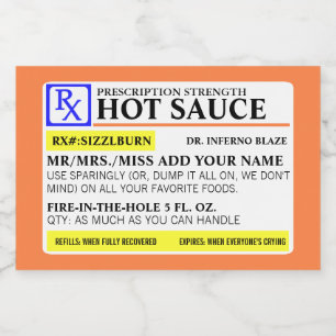 Funny Prescription Strings Food Label Lebensmitteletikett