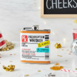 Funny Prescription Whiskey Custom Warning Label Flachmann<br><div class="desc">Dieses Design kann in dem Bereich personalisiert werden, der durch das Ändern des Fotos und/oder Textes zur Verfügung gestellt wird. Sie können auch angepasst werden, indem Sie auf Vorlage personalisieren klicken und dann auf die Schaltfläche klicken, um weitere Optionen anzupassen, um die Hintergrundfarbe zu löschen oder zu ändern, Text hinzuzufügen,...</div>