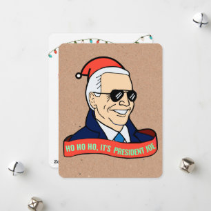 Funny President Joe Biden Weihnachtsgrußkarte Feiertagskarte