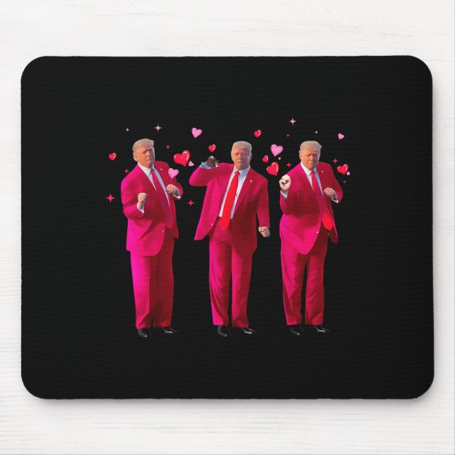 Funny President Trump Dancing Donald Trump Heart V Mousepad (Vorne)