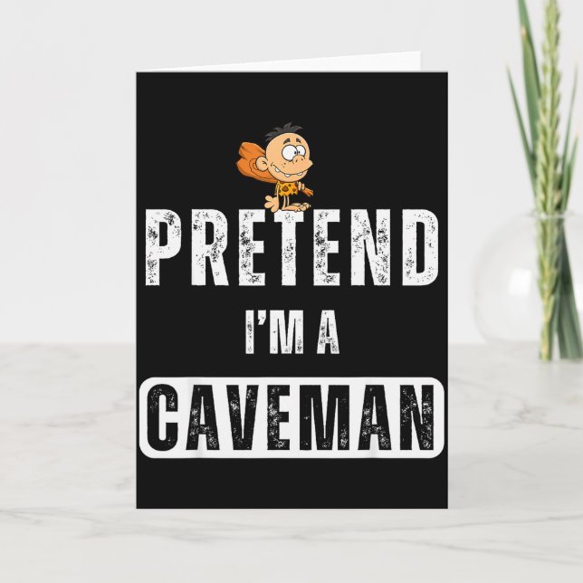 Funny Pretend I'm A Caveman Costume Halloween Easy Karte (Vorderseite)