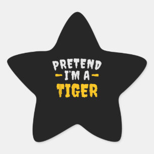 Funny Pretend Im Tiger Lazy Halloween Anzug Stern-Aufkleber