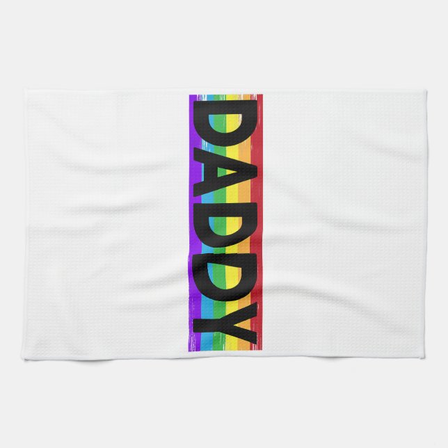 Funny Pride Daddy - Proud Gay Lesbian LGBT Geschen Geschirrtuch (Horizontal)