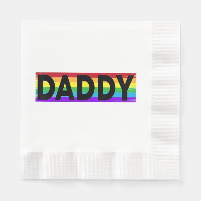 Funny Pride Daddy - Proud Gay Lesbian LGBT Geschen Serviette (Vorderseite)