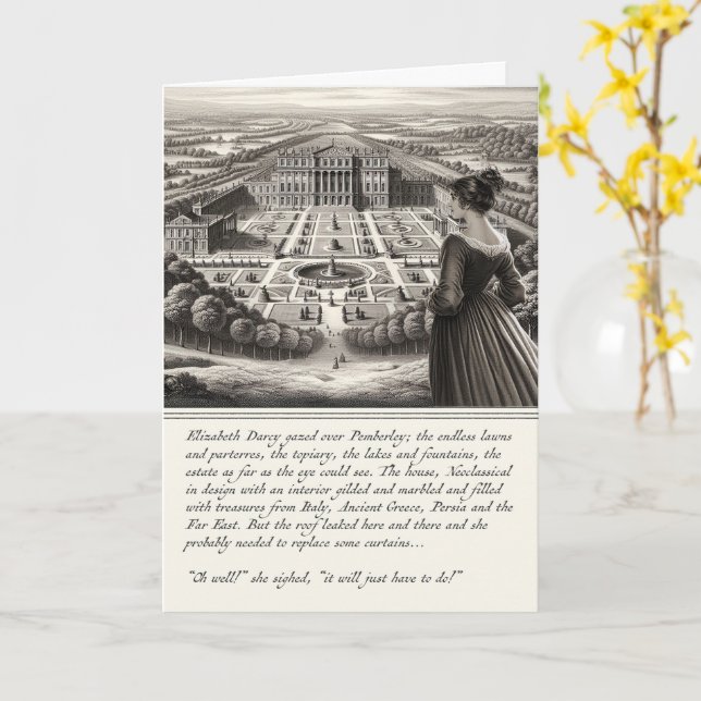 Funny Pride und Prejudice Jane Austen Card Karte (Gelbe Blume)