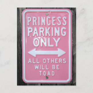Funny Princess Parking Nur Schild Postkarte