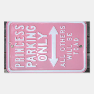 Funny Princess Parking Nur Schild Rechteckiger Aufkleber