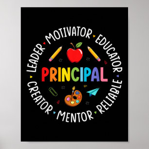 Funny Principal Life Regenbogen zurück zur Schule  Poster