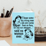 Funny Pro Choice Feminist Women Birthday Card<br><div class="desc">Eine lustige feministische Geburtstagskarte mit niedlichen Vintagen Frauen mit Retro-Frisuren: Ich hoffe, dass einige große Männer Gesetze verabschieden können, wie man unsere Uterusse benutzt..sagte nie eine Frau. Frauenrechte, die in einem wählerfreundlichen Spaß gezeigt werden, politischen Cartoon für Menschen, die gewollt, Abtreibung sicher und legal behalten. Unterstützen Sie Roe v. Wade...</div>