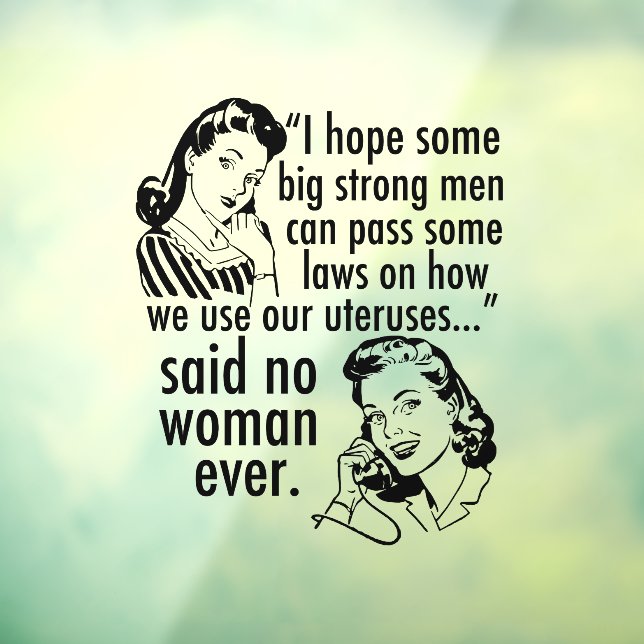 Funny Pro Choice feministischer politischer Cartoo Fensteraufkleber (Blatt 3)