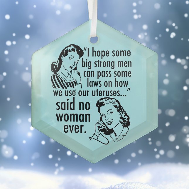 Funny Pro Choice Retro Feministinnen Weihnachten Ornament Aus Glas (Von Creator hochgeladen)