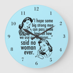 Funny Pro Choice Retro feministischer politischer  Große Wanduhr