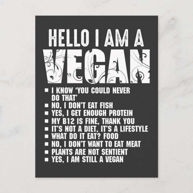 "Funny Pro Vegan Activism Gym Athlete Veganism" Postkarte (Vorderseite)