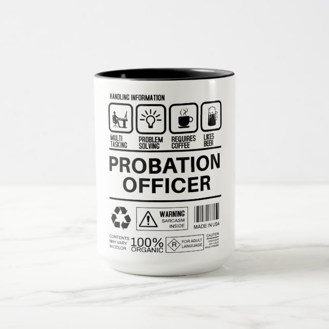 Funny Probation Officer Handling Information Tasse (Zentrum)