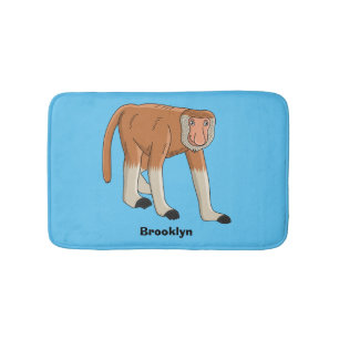 Funny proboscis Affe Cartoon Illustration Badematte