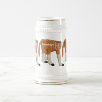 Funny proboscis Affe Cartoon Illustration