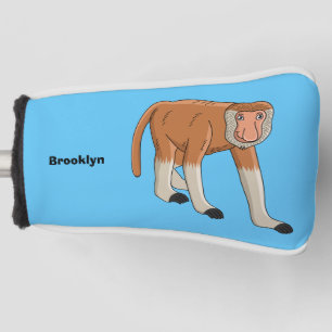 Funny proboscis Affe Cartoon Illustration Golf Headcover