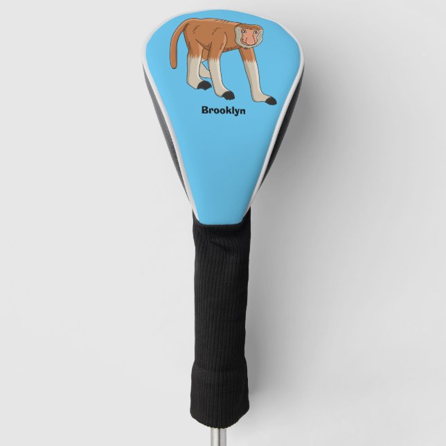 Funny proboscis Affe Cartoon Illustration Golf Headcover (Vorderseite)