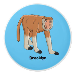 Funny proboscis Affe Cartoon Illustration Keramikknauf
