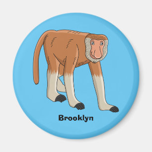 Funny proboscis Affe Cartoon Illustration Magnet